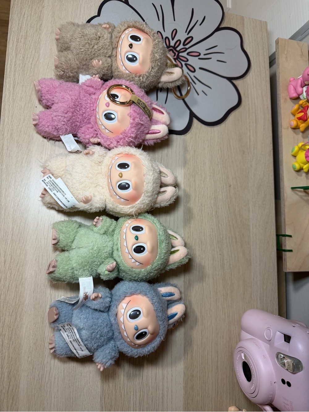 Plush Bunny-Monster Keychain Charm - Pink